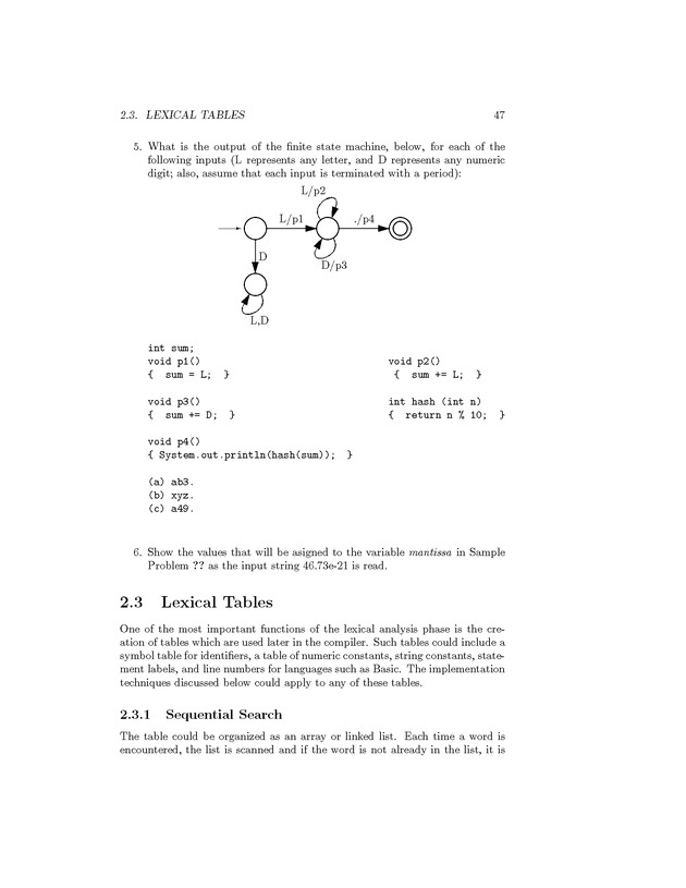 Compiler Design: Theory, Tools, and Examples - Page 47